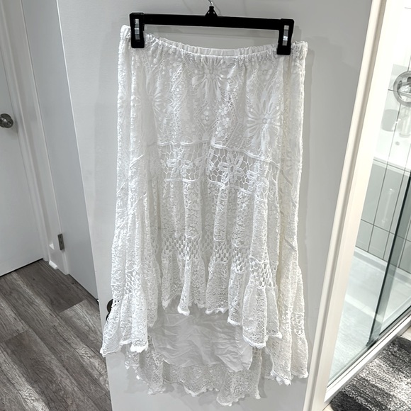 Temptation Positano lace crochet skirt or strapless dress BNWT size L white 🤍 - Picture 6 of 13